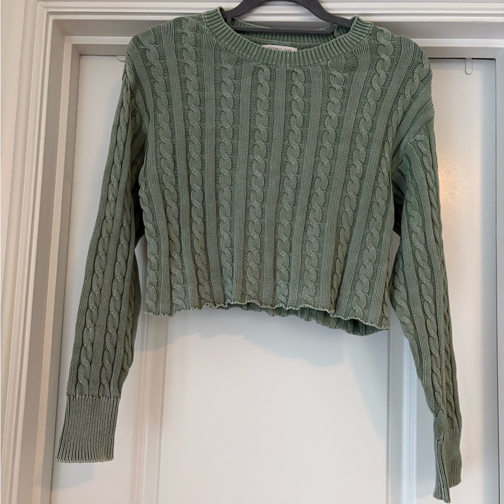 Sincerely Jules Sage Cable Knit Sweater